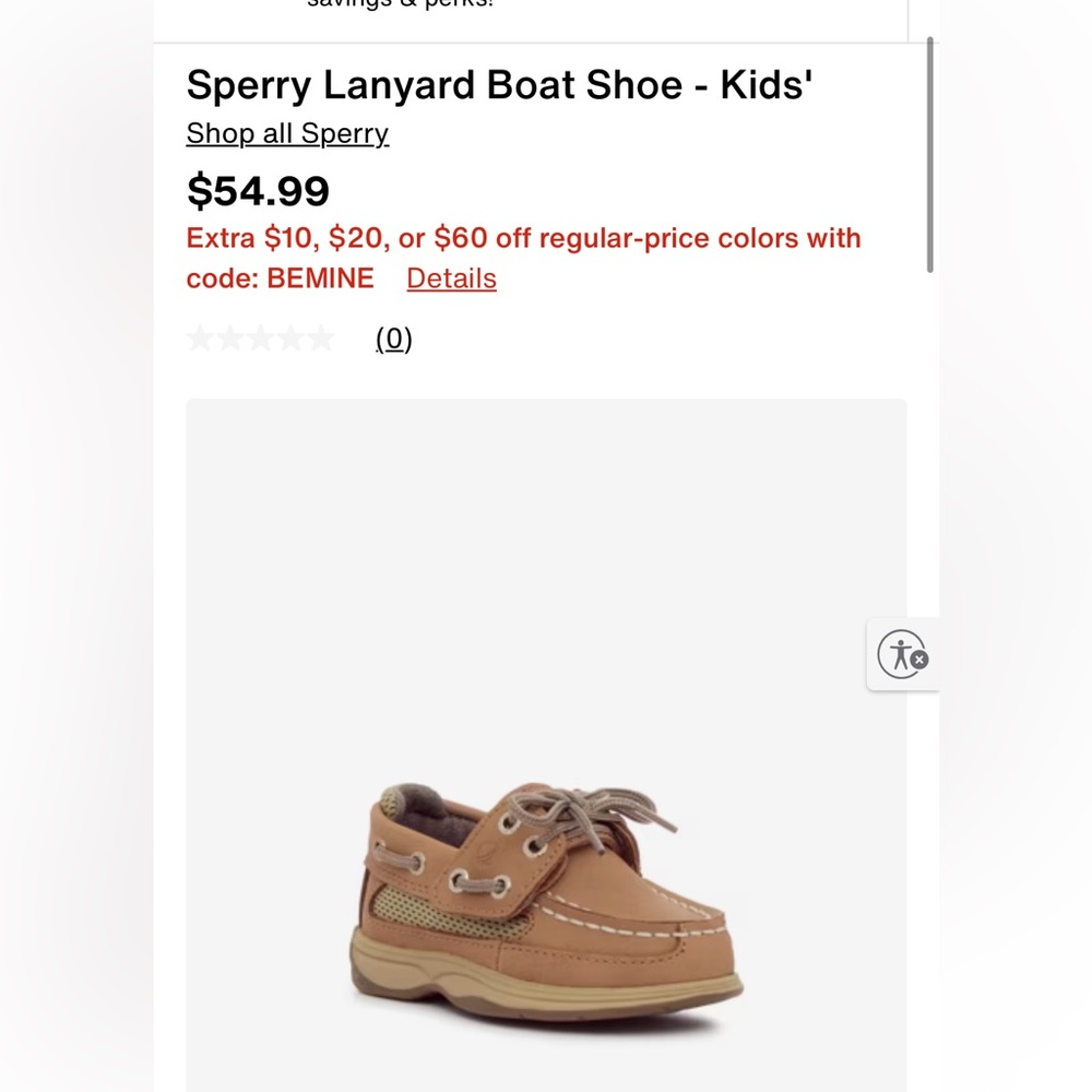 Sperry Tan Kids Boat Shoes